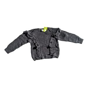 Crazy 8 Girls S 5-6 Grey Knit Sweater w/ Ruffles